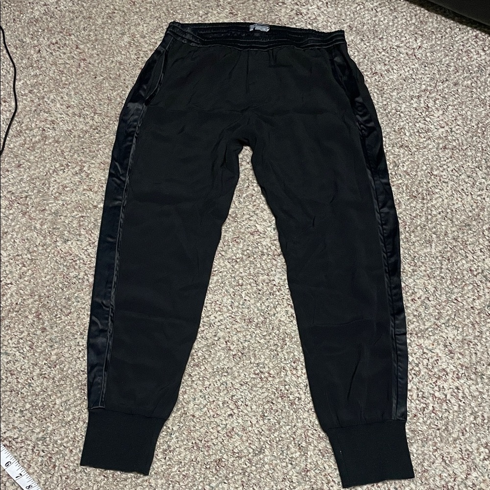 Vince satin stripe tuxedo style Black  jogger style Pants- new